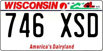 WI license plate 746XSD