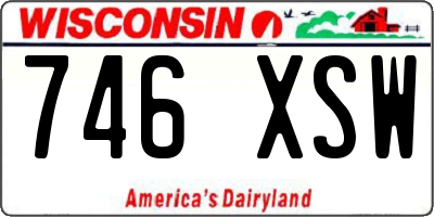 WI license plate 746XSW