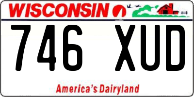 WI license plate 746XUD