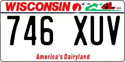 WI license plate 746XUV