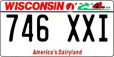WI license plate 746XXI