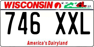 WI license plate 746XXL