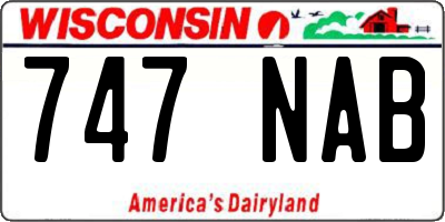 WI license plate 747NAB