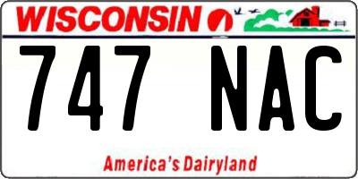 WI license plate 747NAC