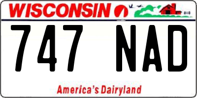 WI license plate 747NAD