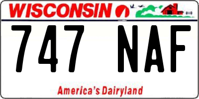 WI license plate 747NAF