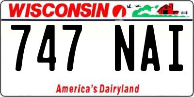 WI license plate 747NAI