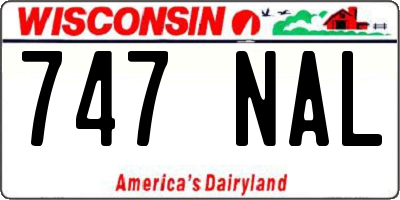WI license plate 747NAL