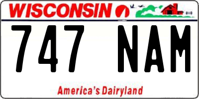 WI license plate 747NAM