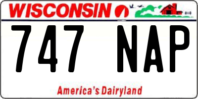WI license plate 747NAP