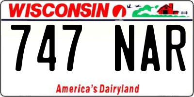 WI license plate 747NAR