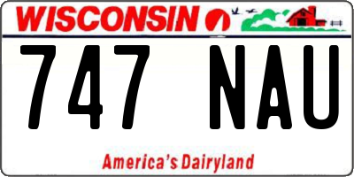 WI license plate 747NAU