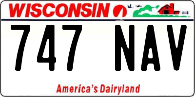 WI license plate 747NAV
