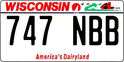 WI license plate 747NBB