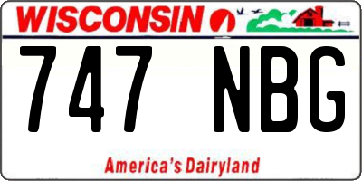 WI license plate 747NBG