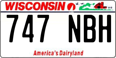 WI license plate 747NBH
