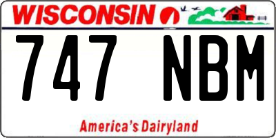 WI license plate 747NBM