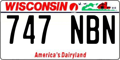 WI license plate 747NBN