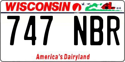 WI license plate 747NBR