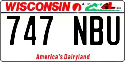 WI license plate 747NBU