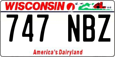 WI license plate 747NBZ