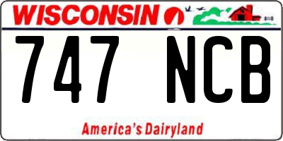 WI license plate 747NCB