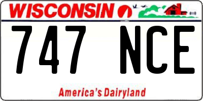 WI license plate 747NCE