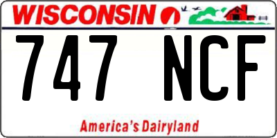 WI license plate 747NCF