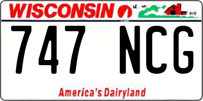 WI license plate 747NCG