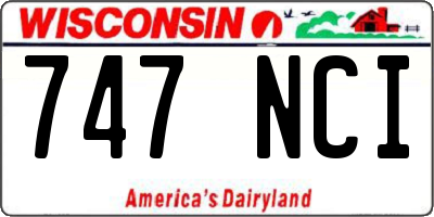 WI license plate 747NCI