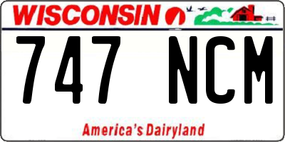 WI license plate 747NCM
