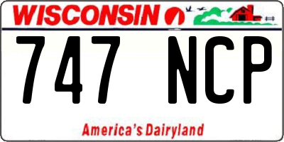 WI license plate 747NCP