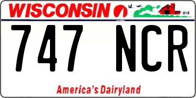 WI license plate 747NCR