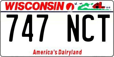 WI license plate 747NCT