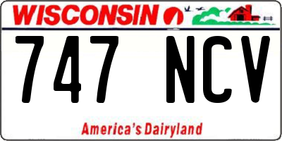 WI license plate 747NCV