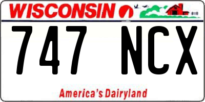 WI license plate 747NCX