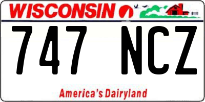 WI license plate 747NCZ