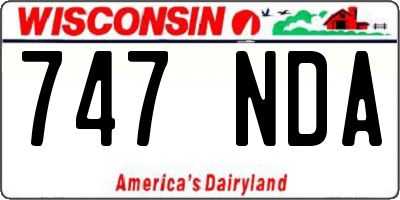 WI license plate 747NDA