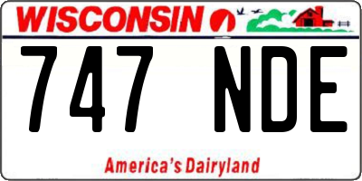 WI license plate 747NDE