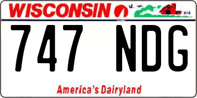 WI license plate 747NDG