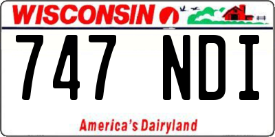 WI license plate 747NDI