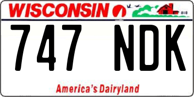 WI license plate 747NDK