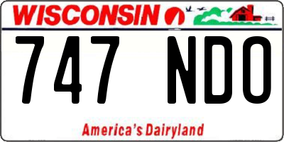 WI license plate 747NDO