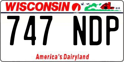 WI license plate 747NDP
