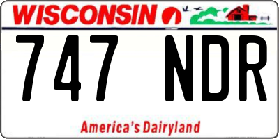 WI license plate 747NDR