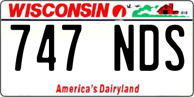 WI license plate 747NDS