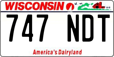 WI license plate 747NDT