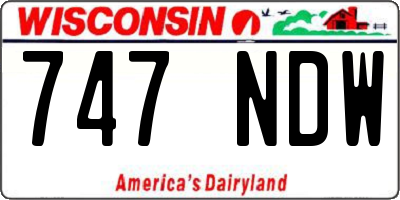 WI license plate 747NDW