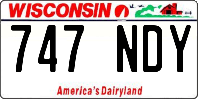 WI license plate 747NDY