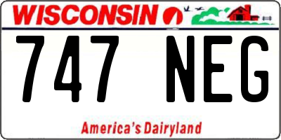 WI license plate 747NEG